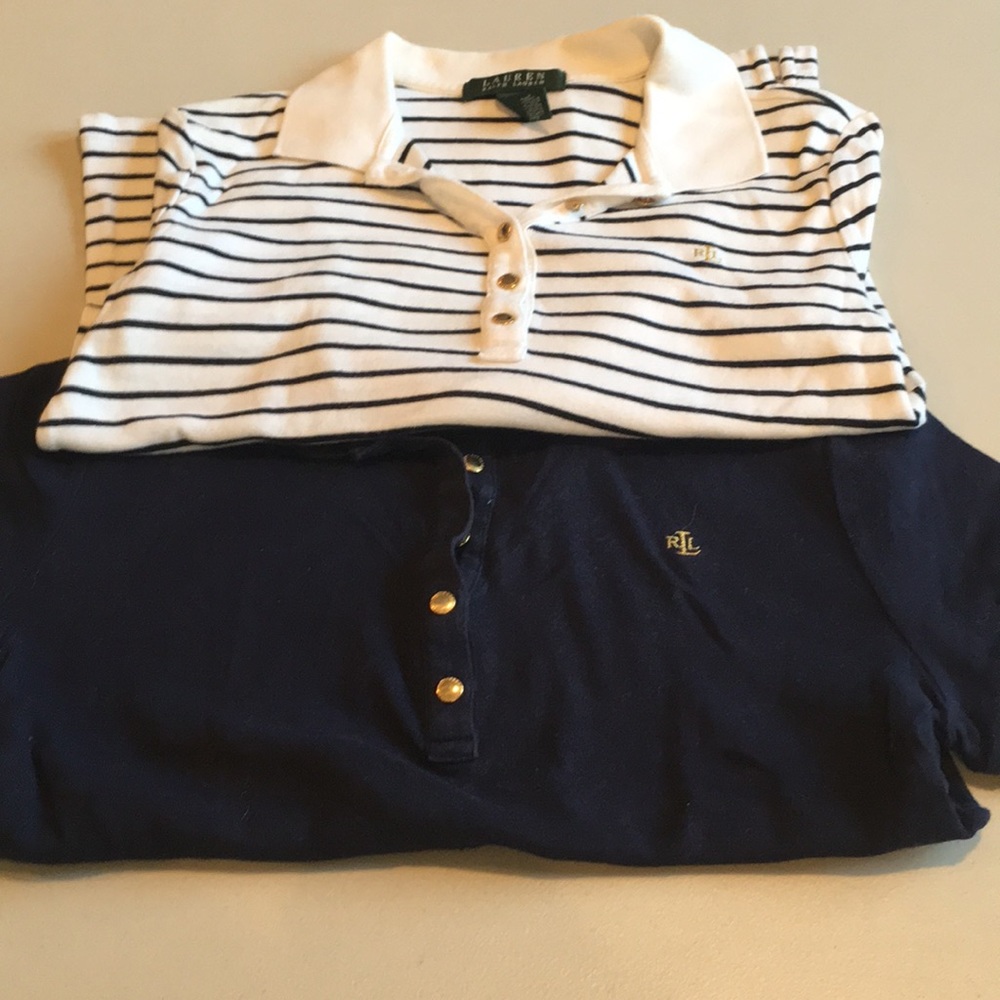 Small navy and black striped polos Ralph Lauren